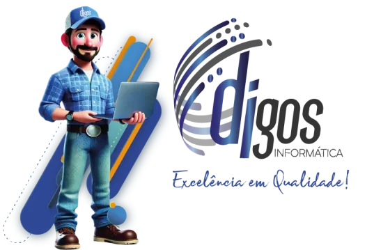 Logo marca e Mascote do Digos informática.